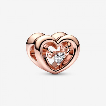 Pandora® Pandora Moments 'Radiant Heart' Women's Gold Plated Metal Charm - Rose 782493C01