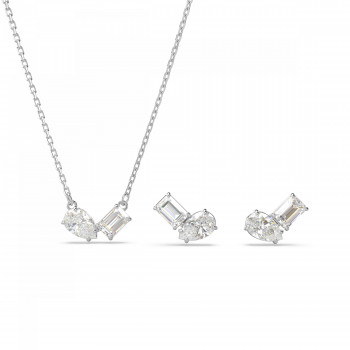 Swarovski® 'Mesmera' Women's Base Metal Set: Necklace + Earrings - Silver 5665829
