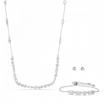 Swarovski® 'Mesmera' Women's Base Metal Set: Bracelet + Earrings + Necklace - Silver 5665877