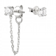 Gena.paris® 'Stone' Women's Sterling Silver Stud Earrings - Silver GBO1531-W