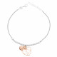 Orphelia® Women's Sterling Silver Bracelet - Silver/Rose ZA-7109