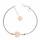 Orphelia® Women's Sterling Silver Bracelet - Silver/Rose ZA-7195
