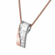 Orphelia® 'Lova' Women's Sterling Silver Chain with Pendant - Silver/Rose ZH-7093
