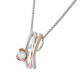 Orphelia® 'Adele' Women's Sterling Silver Chain with Pendant - Silver/Rose ZH-7094