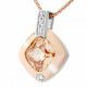 Orphelia® 'Athena' Women's Sterling Silver Chain with Pendant - Silver/Rose ZH-7113