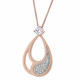 Orphelia® 'Minna' Women's Sterling Silver Chain with Pendant - Rose ZH-7228