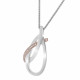 Orphelia® 'Alverta' Women's Sterling Silver Chain with Pendant - Silver/Rose ZH-7232