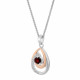 Orphelia® 'Eevi' Women's Sterling Silver Chain with Pendant - Silver/Rose ZH-7375/1