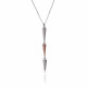 Orphelia® 'Aada' Women's Sterling Silver Chain with Pendant - Silver/Rose ZH-7433