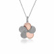 Orphelia® 'Fioni' Women's Sterling Silver Chain with Pendant - Silver/Rose ZH-7452