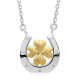 Orphelia® 'Signature' Women's Sterling Silver Chain with Pendant - Silver/Gold ZK-7517