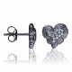Orphelia® 'Hazel' Women's Sterling Silver Stud Earrings - Black ZO-7082/2