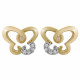 Orphelia® 'Joya' Women's Sterling Silver Stud Earrings - Silver/Rose ZO-7088/1