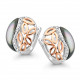 'Unari' Women's Sterling Silver Stud Earrings - Silver/Rose ZO-7112