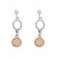 Orphelia® 'Maite' Women's Sterling Silver Drop Earrings - Silver/Rose ZO-7376