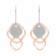 Orphelia® 'Inez' Women's Sterling Silver Drop Earrings - Silver/Rose ZO-7391