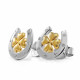 Orphelia® 'Signature' Women's Sterling Silver Stud Earrings - Silver/Gold ZO-7517