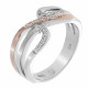 Orphelia® Women's Sterling Silver Ring - Silver/Rose ZR-7230