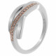 Orphelia® Women's Sterling Silver Ring - Silver/Rose ZR-7232