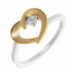 Orphelia® Women's Sterling Silver Ring - Silver/Gold ZR-7370/G