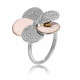 Orphelia® Women's Sterling Silver Ring - Silver/Rose ZR-7452