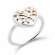 Orphelia® Women's Sterling Silver Ring - Silver/Rose ZR-7474