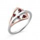 Women's Sterling Silver Ring - Silver/Rose ZR-7496