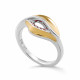 Orphelia® 'Anet' Women's Sterling Silver Ring - Silver/Gold ZR-7520/G