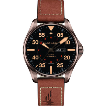 Hamilton® Analogique 'Khaki Aviation Pilot Day Date' Hommes Montre H64705531