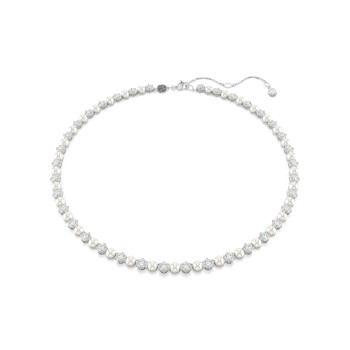 Swarovski® 'Matrix pearl' Dames Metaal Collier - Zilverkleurig 5689623