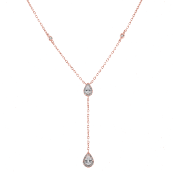 Gena.paris® 'Mono' Dames Zilver 925 925 Collier - Rosékleurig GC1458-R