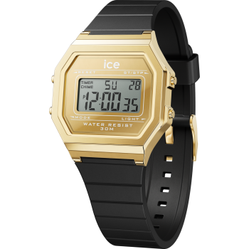 Ice Watch® Digitaal 'Ice digit retro - metal gold mirror - black' Unisex Horloge (Small) 022731