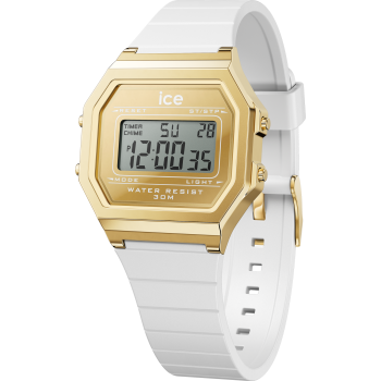 Ice Watch® Digitaal 'Ice digit retro - metal gold mirror - white' Dames Horloge (Small) 022733