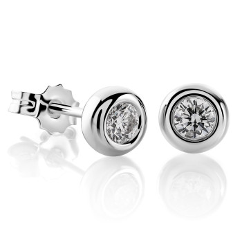 Orphelia® 'Alexandria' Femmes Or blanc 18C Puce d'oreille - Argent OD-5295