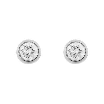 Orphelia® 'Alexandria' Femmes Or blanc 18C Puce d'oreille - Argent OD-5329