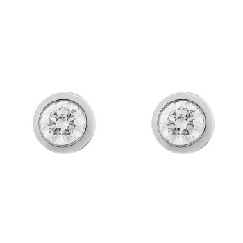 Orphelia® 'Alexandria' Femmes Or blanc 18C Puce d'oreille - Argent OD-5330