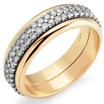 Orphelia® Dames Bicolore 18K Ring (sieraad) - Zilver/Goud RD-3016