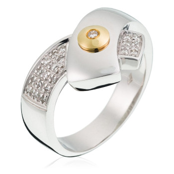 Orphelia® Dames Bicolore 18K Ring (sieraad) - Zilver/Goud RD-33012