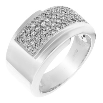 Orphelia® Dames Witgoud 18K Ring (sieraad) - Zilverkleurig RD-33395