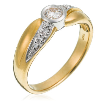 Orphelia®  Femmes Bicolore 18C Bague - argent/or RD-3715