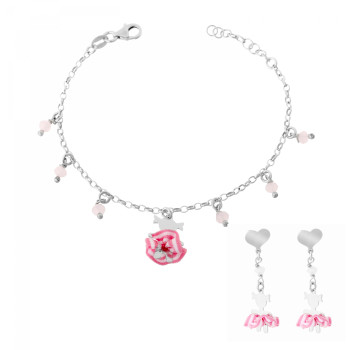 Orphelia® 'Cute' Kind Sterling Silber Set: Armband + Ohrringe - Silber SET-7133