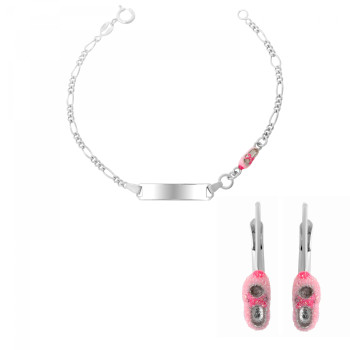 Orphelia® 'Megane' Kind Sterling Silber Set: Armband + Ohrringe - Silber SET-7136