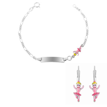 Orphelia® 'Oviva' Kind Sterling Silber Set: Armband + Ohrringe - Silber SET-7137/1