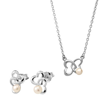 Orphelia® 'Lili' Damen Sterling Silber Set: Halskette-Anhanger + Ohrringe - Silber SET-7513