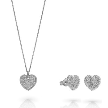 Orphelia® 'Elite' Dames Zilver 925 925 Set: Ketting + Oorbellen - Zilverkleurig SET-7566