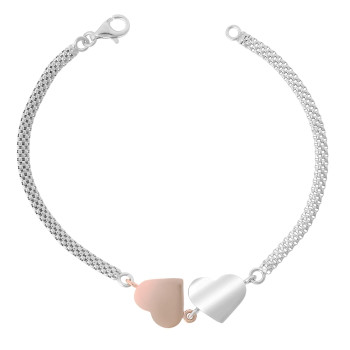 Orphelia® Women's Sterling Silver Bracelet - Silver/Rose ZA-7104