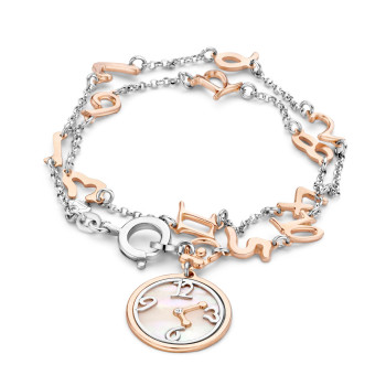 Orphelia® Damen Sterling Silber Armbänd - Silber/Rosa ZA-7174