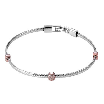 Orphelia® Damen Sterling Silber Armbänd - Silber/Rosa ZA-7415