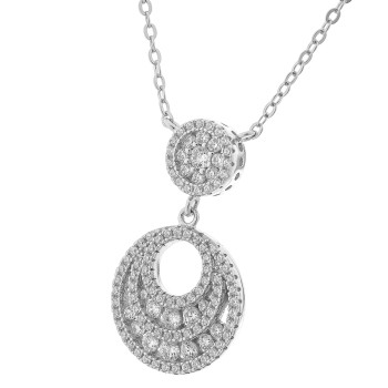 Orphelia® Damen Sterling Silber Halskette mit Anhänger - Silber ZH-7279