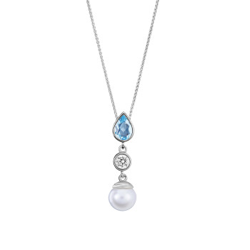 Orphelia® 'Lylou' Women's Sterling Silver Chain with Pendant - Silver ZH-7498